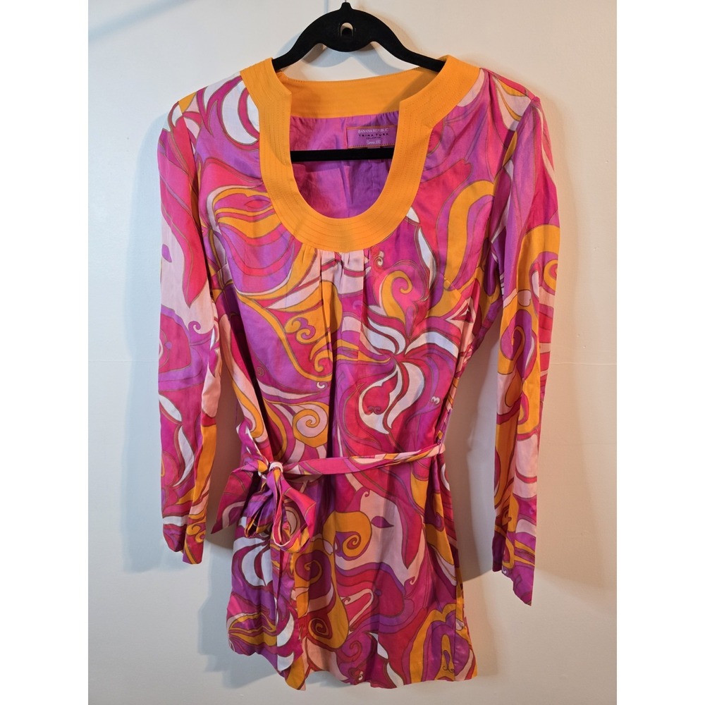 Silk Cotton Banana Republic Trina Turk Pink Bonita Tunic Dress‎ Size 2 Twiggy
